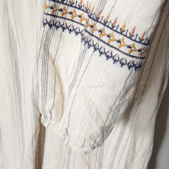 Knox Rose Women’s Dress Boho Peasant Embroidered Cotton Tassel Tie Size Medium - Picture 6 of 10